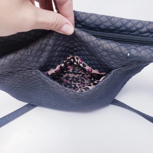 Vera Bradley Quilted Denim Navy Crossbody Bag - Picture 4 of 11